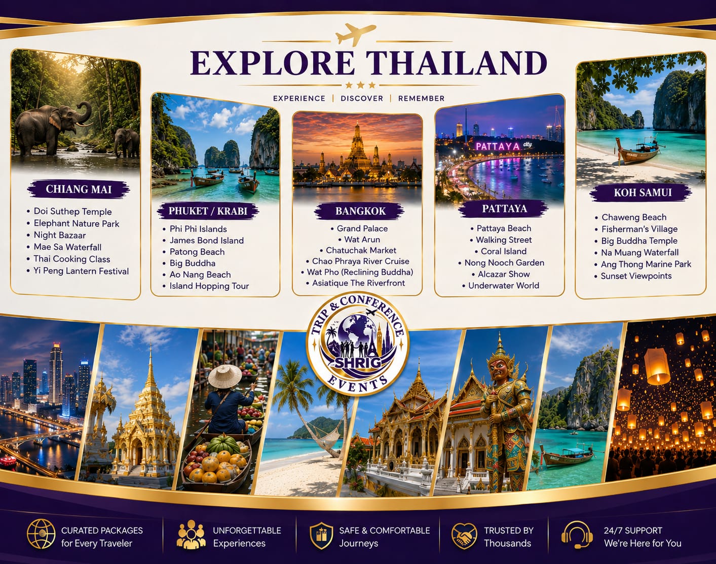 Explore Thailand tour package — Chiang Mai, Phuket/Krabi, Bangkok, Pattaya and Koh Samui